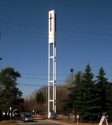 Not necessarily an ugly site, but a rather interesting one done up by Telus Mobility. This one sits in a church parking lot.